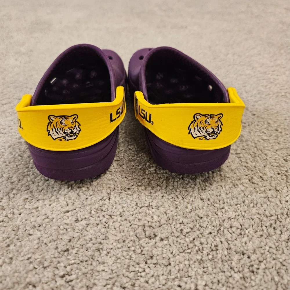Crocs Toddler 8/9 LSU Tigers Purple Gold Clogs NCAA Licensed‎ Team Shoes